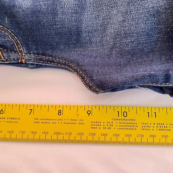 Ava & Viv Women's Blue Denim Power Stretch Midi Roll Cuff Shorts Plus Size 18W - Picture 9 of 9